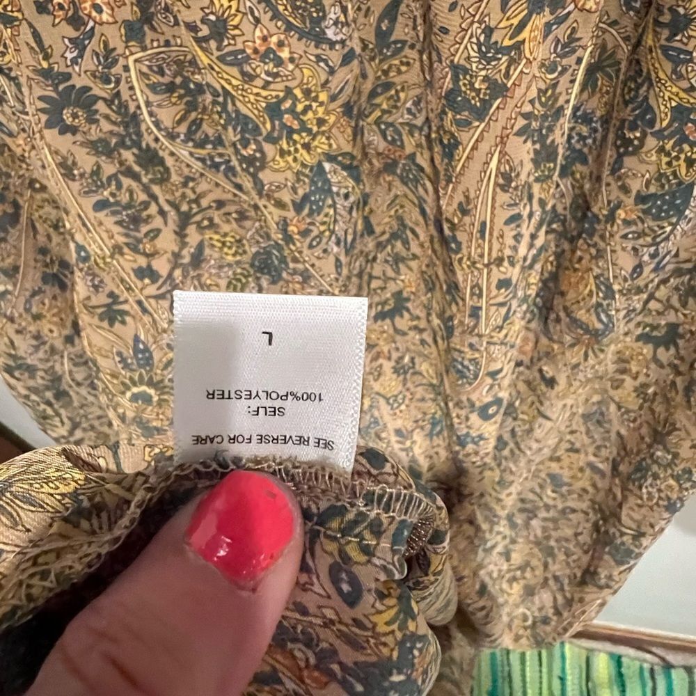 Bobeau‎ sheer boho blouse with floral print women’s size large - Picture 8 of 8